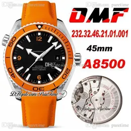 OMF Orange Ceramic Bezel Black Dial Cal 8500 A8500 Automatic Mens Watch Rubber Strap Watches 232.32.46.21.01.001 (Black Balance Wheel) 2021 Puretime M15