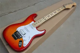 Factory Custom Orange Color Gitara Elektryczna z Gwiazdą Fretboard Inlay, SSH Pickups, Maple Neck, Chrome Hardware, zapewniaj dostosowane usługi