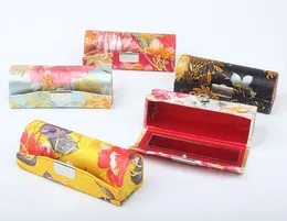 10ピースの新しい花の小さな結婚式のパーティーフォア鏡の中国のシルクブロコード口紅の箱の唇の光沢のあるチューブ包装