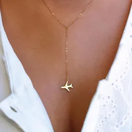 Pendant Necklaces Gold Plane Choker Necklace For Women Airplane Charm Aircraft Chain Layered Tiny Dainty Jewelry