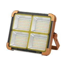 Bärbar Solar Emergency LED Floodlight Outdoor Flood Light Högkvalitativ USB-uppladdningsbar campinglampa