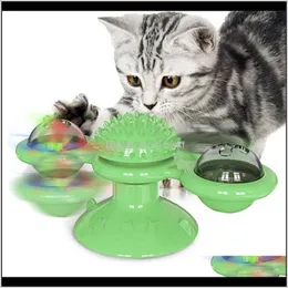 Toys Supplies Home & Garden Drop Delivery 2021 Dog Cat Windmill Toothbrush With Catnip Whirling Turntable Teasing Scratching Tickle Ball Puzz