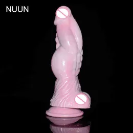 NXY Anal Toys Nuun Alien Big Cock Dildo Real Lesbian Plug Fetiche Flertando Feliz Massagem de Próstata com Nós e Bumps Sex Toy Store 1206