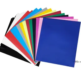 Solid colors heat transfer vinyl for T-shirt PU film 12x10inch Iron On Vinyl Fabrics Assorted Colors HTV Vinyl hot stamping film DIY RRA9442