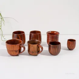 Creative Wooden Cups Wood Tea wine Juice Milk Water Mug Japanese style round bellied coffee cup Sea Sending T9I001215