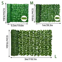 Ghirlande di fiori decorativi S/M/L Foglia di edera finta artificiale Verde può essere tagliato Recinzione Piante da giardino Muro di erba Per DecoDecorative