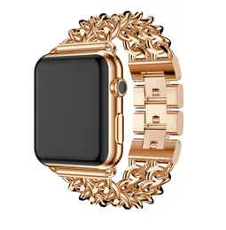 Adequado para as bandas de relógio da Apple Metal Denim Chain Iwatch Correias Dupla Fileira Pulseiras 38 / 40mm 42 / 44mm