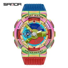 Sanda 2021 Новая мода мужские часы 5ATM водонепроницаемые спортивные военные кварцевые часы для мужчин S Shock Sace Clock Relogio Masculino G1022