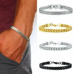 Link, Chain Fashion Stainless Steel Bracelet 4 Color Domineering Charm Bali Men's Double Personality Jewelry