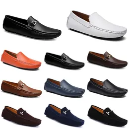 Fashions Leathers Doudou Men Casual Driving Buty Oddychające Soft Sole Light Tan Blacks Navys Whites Blues Silvers Yellows Grey Footwear All-Match Lazy Transgranice