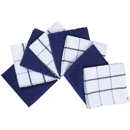 Cotton 30*30CM/12*12INCH Dish Towel Soft Super Wiping Rags Lattice Designed Bathroom Kitchen Tea Bar Towels Home Glass Hand GWD11633