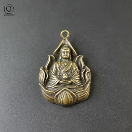 Czysta miedź Guanyin Buddha Tag Wisiorki na Naszyjniki Błogosławieństwa Prezenty Handmade Breloki Wisiorki Car Key Chains Wisząca Biżuteria G1019