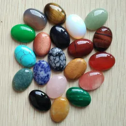 2022 new Wholesale 18x25mm natural stone mixed Oval cab cabochon Cystal Loose beads for jewelry making