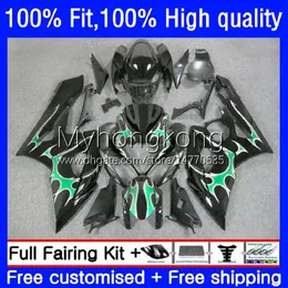 Green flames Injection Mold Bodywork For SUZUKI K5 GSX-R1000 1000CC 2005 2006 MOTO Body 26No.66 GSXR 1000 CC GSXR1000 2005-2006 GSXR-1000 05 06 100% Fit OEM Fairings