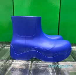 2021 Grube biodegradowalne biodegradowalne gumowe botki moda damska kałuża krótkie buty Top projektant damskie 5,5 cm platforma Candy Color Rain Booty