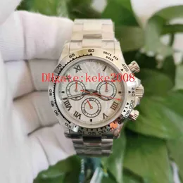 JH Top Version Watches ETA CAL.4130 Movement 40mm 116509 Meteorite White Dial Stainless Chronograph Mechanical Automatic Mens Watch Men Wristwatches
