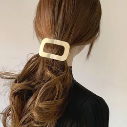 Big Fashion Hair Accessories 2021 Uttalande Hollow out Metal Geometric Jewelry Hair Clip Clips Barrettes