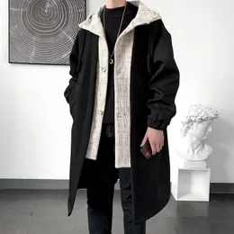 Trench da uomo Cappotto Moda uomo Vintage Giacca a vento oversize Lungo Cappotto britannico da uomo Detective Drop