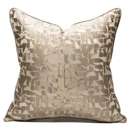 Almofada/travesseiro decorativo de alta precisão Tampa de precisão Casa El Model Sala Sofá Jacquard Cushion Case Luz de Luxo Bordado Geométrico Pillowc