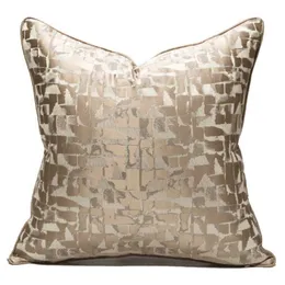 Almofada/travesseiro decorativo de alta precisão Tampa de precisão Casa El Model Sala Sofá Jacquard Cushion Case Luz de Luxo Bordado Geométrico Pillowc