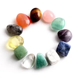 Dekorativa föremål Figurer 12 Konstellation Kristall tumlade polerade stenrockkvarts grova mineraler Prov Mini Gemstone Reiki