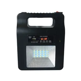 6000 mAh LED SOLAR Light Outdoor Home Lighting System Generator Emergency z radiem Bluetooth MP3 - czarne oświetlenie, obszary bez prądu.