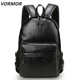 VORMOR Marke Männer Rucksack Leder Schule Rucksack Tasche Mode Wasserdichte Reisetasche Casual Leder Buch tasche Männlichen K726