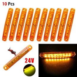 10 sztuk Amber 12 V 24 V 9 LED Side Marker Light Car Carbe Curke Signal Clearance Light Side Light for Truck Trailer