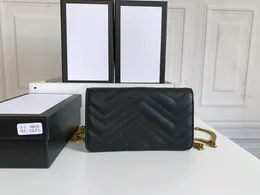 Oryginalne portfele Hihg Luxurys projektanci moda damska portmonetki z tektury falistej mini torebka z łańcuszkiem 19cm długi skórzany portfel Lady Flip bag