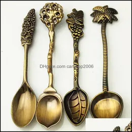 Kitchen, Dining Bar Home & Garden Retro Flatware Creative Fruit Shape Teaspoon Dinnerware Sets Zinc Alloy Spoon Tableware Set Coffee Spoons