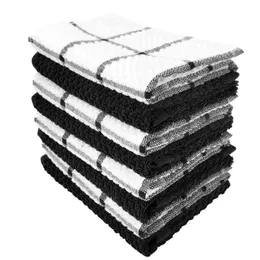 Mjukt 30 * 30cm / 12 * 12 tums handduk Superabsorbent Bomull Torkning Rags Gitter Designad Badrum Kök Tea Bar Handdukar Hem Glas Handrengöringsduk HY0168