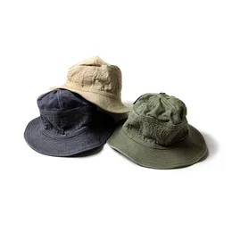 Canvas Bucket Hats Men Women High Quality Solid Vintage Caps Top Logo Adjustable Wash Make Old Hats