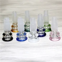 Partihandel Rökning Dry Herb Slide Glass Skålar 14mm 18mm med blomma Snowflake Filter Bowl för Bongs och Reclaim Ash Catcher