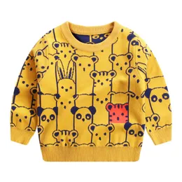 Cute Animal Winter Boys Sweaters Full Pattern Children Knitwear Fall Clothe For Kids Girl Pullover Y1024