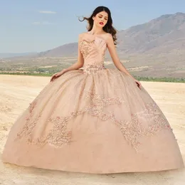 الأزياء مطرز الكرة ثوب فساتين quinceanera مطرزة الحبيب الرقبة appliqued حفلة موسيقية العباءات الاجتياح قطار تول الحلو 15 تنكر اللباس