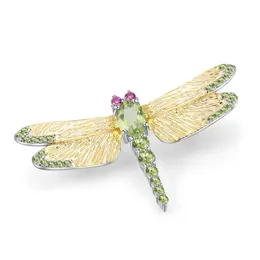 Gem's Ballet 1.13CT Natural Green Peridot Gemstone Broszka Fine Jewelry 925 Sterling Sliver Handmade Dragonfly Broszki dla kobiet