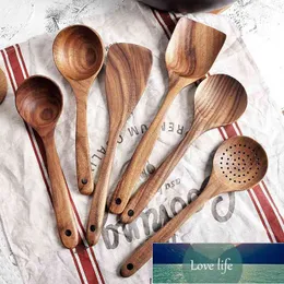 Acacia Wooden Non-stick Pan Special Cooking Wood Shovel Kitchen Long Handle Soup Rascquette Rice Rice Spoon Sauce Dinnerware Set