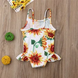 0-24m Born Swimsuits Sunflower Print Toddler Kids Baby Girl Swimwear One Piece Swimming Suits Beachwear Children Clothes