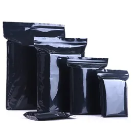 PEブラックジップロックフードセーバー包装バッグ厚い濃厚袋