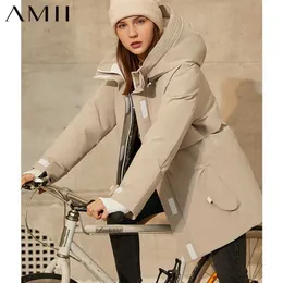 Amii Minimalism Winter Fashion Women's Jacket High-tech heat storage 90% down jacket Causal Outdoor Sport 12040581 211008