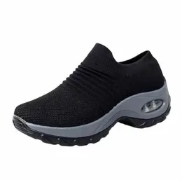 2024New large size women's shoes air cushion flying knitting sneakers over-toe shos fashion casual shoes