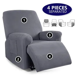 4 separater Liegestuhlbezug, dicker, weicher Schonbezug für Wohnzimmer, Sofa, Couch, Sessel, elastischer Stretch, 220302