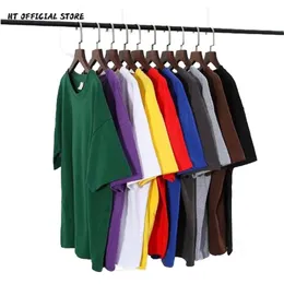 Футболка с короткими рукавами Мужчины сплошные дна рубашки одежда Свободные повседневные Harajuku мужские негабаритные футболки 5XL 11 цвета графика 210322