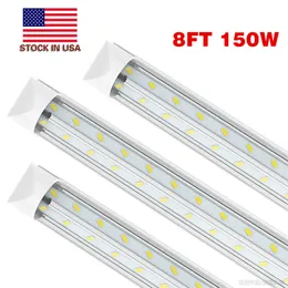 Luci del negozio a LED SMD5730 da 150 W 8 piedi, apparecchio di illuminazione per tubo del congelatore per porta più fredda da 8 piedi, tubi fluorescenti T8 a forma di V, copertura trasparente