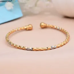 Annayoyo 24K guldbangle för kvinnor Dubai brud bröllopet etiopiska armband Africa Bangle arabiska smycken guld charm barn män Bracele Q0719