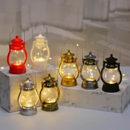 Ozdoby świąteczne Retro Symulacja Lampa Kerosene LED Elektroniczny Pony Light Creative Candle Night Home Vintage Cafe Bar Decor