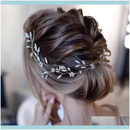 Jewelrygorgeous Leaf Band Headband Bridal Hair Aessories Flower Opal Tiara Headpiece Bride Wedding Headdress Crown Girl Jewelry Drop Deliver