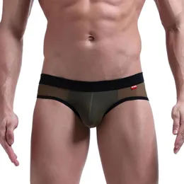 Underbyxor manliga underkläder g-strängar transparent andningsbara män erotiska briefs thong sexiga trosor gay