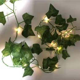 Dekorativa Blommor Kransar 2m Led Löv Fairy String Lights Ivy Leaf Garland Party Garden Dekorlampa Vacker