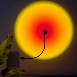 Rainbow Sunset Lampa LED Projektor Night Light Living Room Barcafe Shop Wall Decoration Oświetlenie do fotograficznego